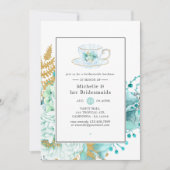 Mint Floral Wedding Bridesmaids Luncheon Einladung (Vorderseite)