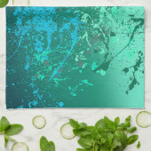 Mint Flurry Abstract Spatter Art Geschirrtuch (Gefaltet)
