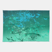Mint Flurry Abstract Spatter Art Geschirrtuch (Horizontal)
