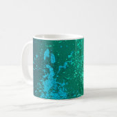 Mint Flurry Abstract Spatter Art Kaffeetasse (Vorderseite Links)