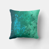 Mint Flurry Abstract Spatter Art Kissen (Rückseite)