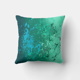 Mint Flurry Abstract Spatter Art Kissen