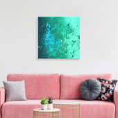 Mint Flurry Abstract Spatter Art Leinwanddruck (Insitu (Wohnzimmer))
