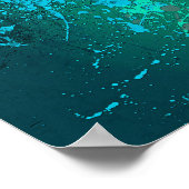 Mint Flurry Abstract Spatter Art Poster (Ecke)