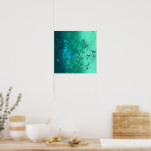 Mint Flurry Abstract Spatter Art Poster (Küche)