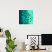 Mint Flurry Abstract Spatter Art Poster (Heimbüro)