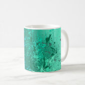Mint Flurry Abstracte Spritzkunst Kaffeetasse (VorderseiteRechts)
