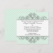 Mint Formal Floral Blüh - Einladung zur Hochzeit (Vorne/Hinten)