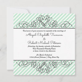 Mint Formal Floral Blüh - Einladung zur Hochzeit