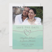 Mint-Foto-Hochzeit Save The Date (Vorderseite)