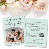 Mint Foto QR Code Hochzeitsempfang Einladung