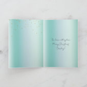 Mint Fox Bunny Love Glitter Sweetheart Christmas Karte (Innenseite)