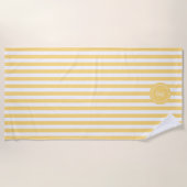 Mint French Beach Stripe Personalisiert Monogram Strandtuch (Vorderseite)