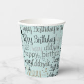 Mint Fun Happy Balloons Birthday Pappbecher (Vorderseite)