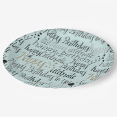 Mint Fun Happy Balloons Birthday Pappteller (Schrägansicht)