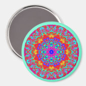 Mint Fuschia Mandala Style Magnet (Vorderseite/Rückseite)