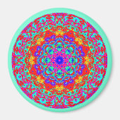 Mint Fuschia Mandala Style Magnet (Vorne)