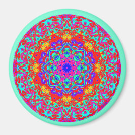 Mint Fuschia Mandala Style Magnet