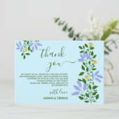 Mint Garden Blume Hochzeit Danke Einladung (Stehend Vorderseite)