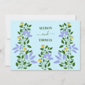 Mint Garden Blume Hochzeit Danke Einladung (Rückseite)