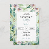Mint Garden Elegance Wedding Invitation Einladung (Vorne/Hinten)