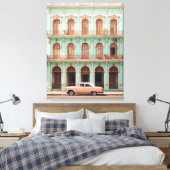 Mint Gebäude Peach Car Havana Kuba Leinwanddruck (Insitu (Schlafzimmer))