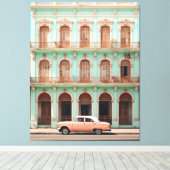 Mint Gebäude Peach Car Havana Kuba Leinwanddruck (Insitu (Holzboden))
