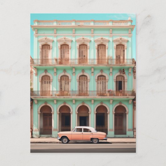 Mint Gebäude Peach Car Havana Kuba Postkarte (Vorderseite)