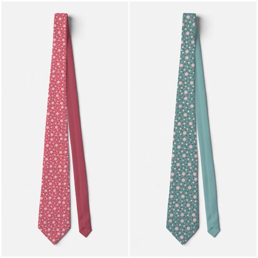 Mint Geo Hexagon & Charcoal Triangle Tie Krawatte