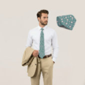 Mint Geo Hexagon & Charcoal Triangle Tie Krawatte