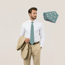 Mint Geo Hexagon & Charcoal Triangle Tie Krawatte