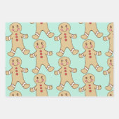 Mint Gingerbrot Cookies Wrapping Paper Geschenkpapier Set (Vorderseite 3)