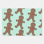 Mint Gingerbrot Cookies Wrapping Paper Geschenkpapier Set (Vorderseite 2)