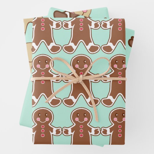 Mint Gingerbrot Cookies Wrapping Paper Geschenkpapier Set (Beispiel)