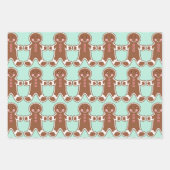 Mint Gingerbrot Cookies Wrapping Paper Geschenkpapier Set (Vorderseite)