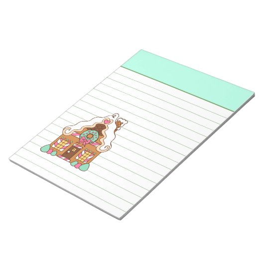 Mint Gingerbrot House Notepad Notizblock (angewinkelt)