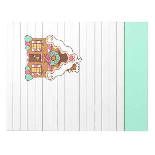 Mint Gingerbrot House Notepad Notizblock (Vorderseite)
