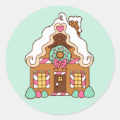 Mint Gingerbrot House Stickers (Vorderseite)