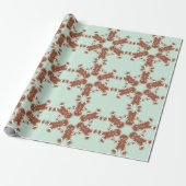 Mint Gingerbrot Snowflake Wrapping Paper Geschenkpapier (Ungerollt)
