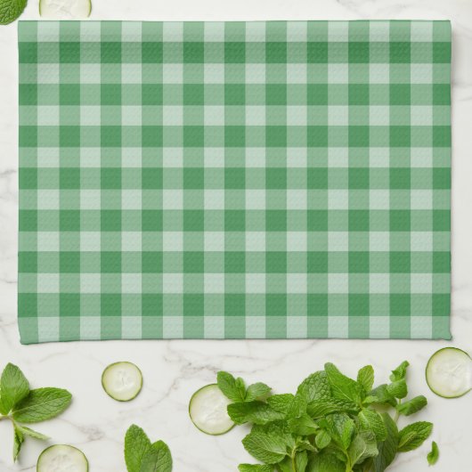Mint Gingham Geschirrtuch (Gefaltet)