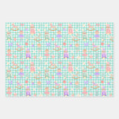 Mint Gingham Nussknacker Geburtstag Geschenkpapier Set (Vorderseite 3)