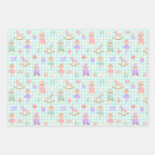 Mint Gingham Nussknacker Geburtstag Geschenkpapier Set (Vorderseite)