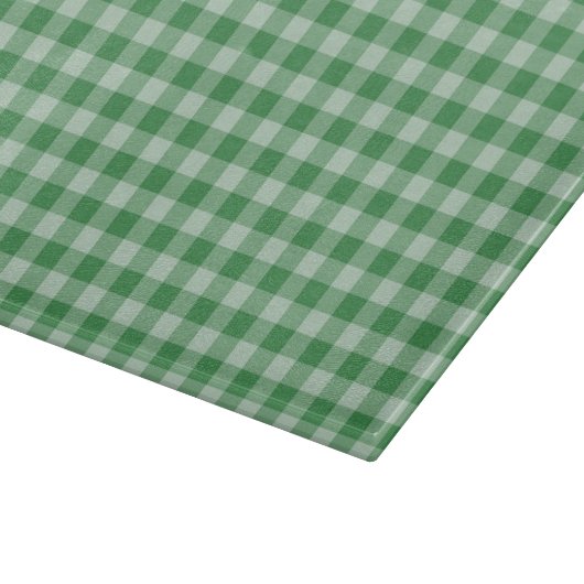 Mint Gingham Stripes Schneidebrett (Ecke)