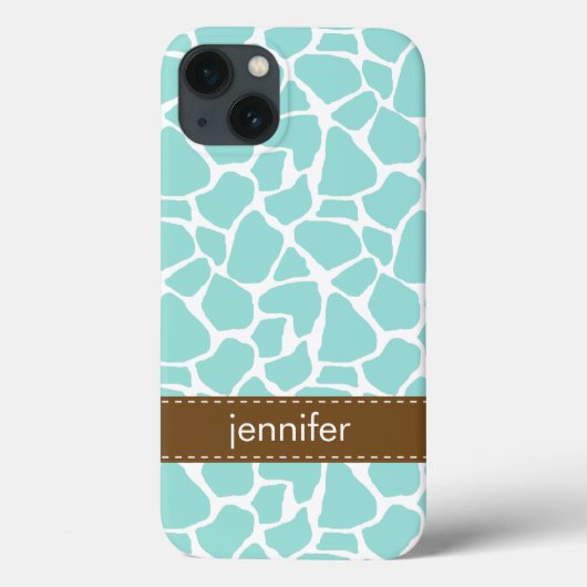 Mint Giraffe Muster Case-Mate iPhone Hülle (Rückseite)
