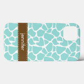 Mint Giraffe Muster Case-Mate iPhone Hülle (Rückseite (Horizontal))