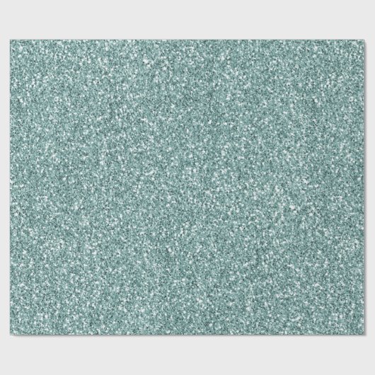 Mint Glam Glitz Glitzer Geschenkpapier (Flach)