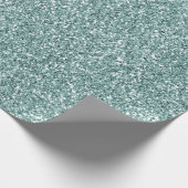 Mint Glam Glitz Glitzer Geschenkpapier (Ecke)