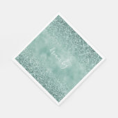 Mint Glam Glitz Glitzer Serviette (Ecke)