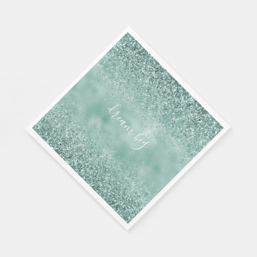 Mint Glam Glitz Glitzer Serviette (Ecke)