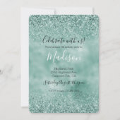 Mint Glam Glitzer Glitz Einladung (Vorderseite)